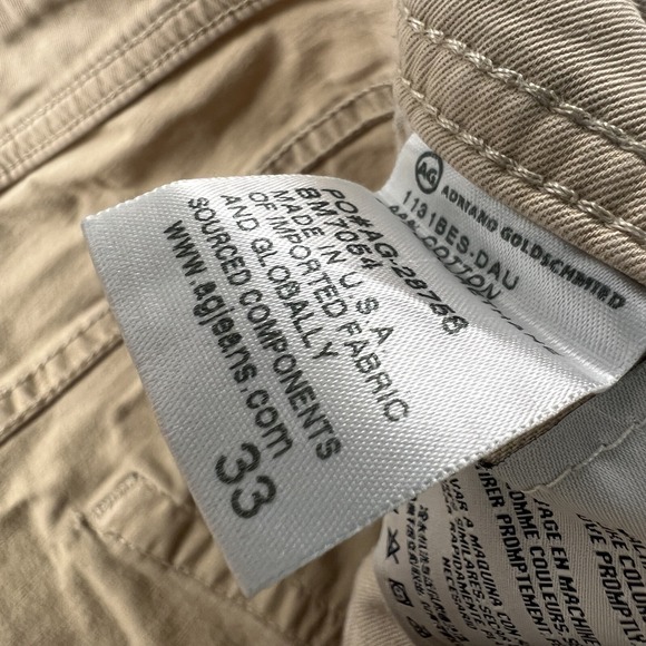 Adriano Goldschmied AG Pants Adult Size 33W 30L Tan Beige Jeans Casual Men's - Picture 12 of 13
